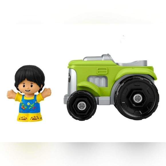 🎉 VEGAN DAIRY FARMERS FISHER PRICE Tractors Girl & Boy Green Farm Machin - Picture 3 of 6